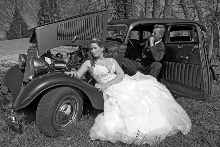 Hochzeitsfotos mit Oldtimer